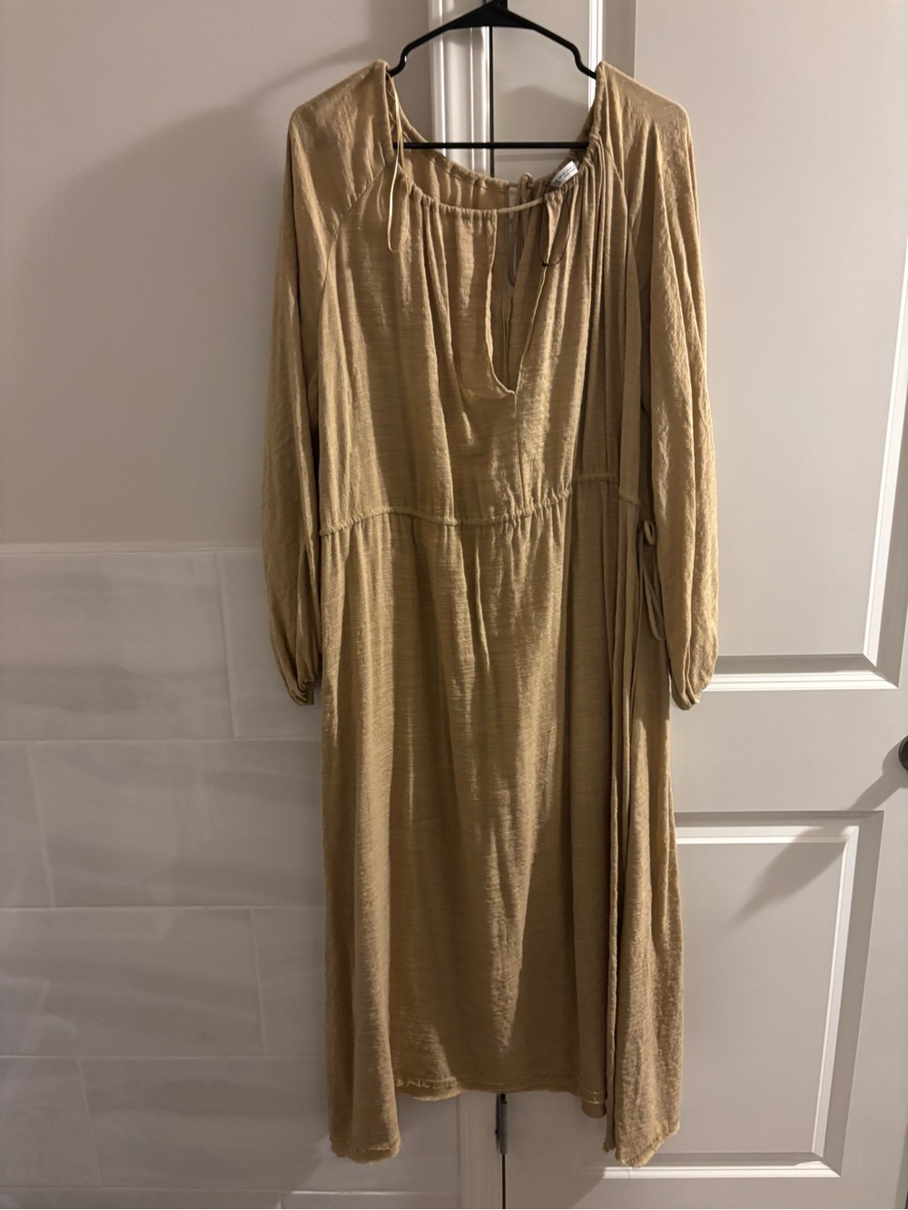 ZARA Beige Dress with Side Tie
